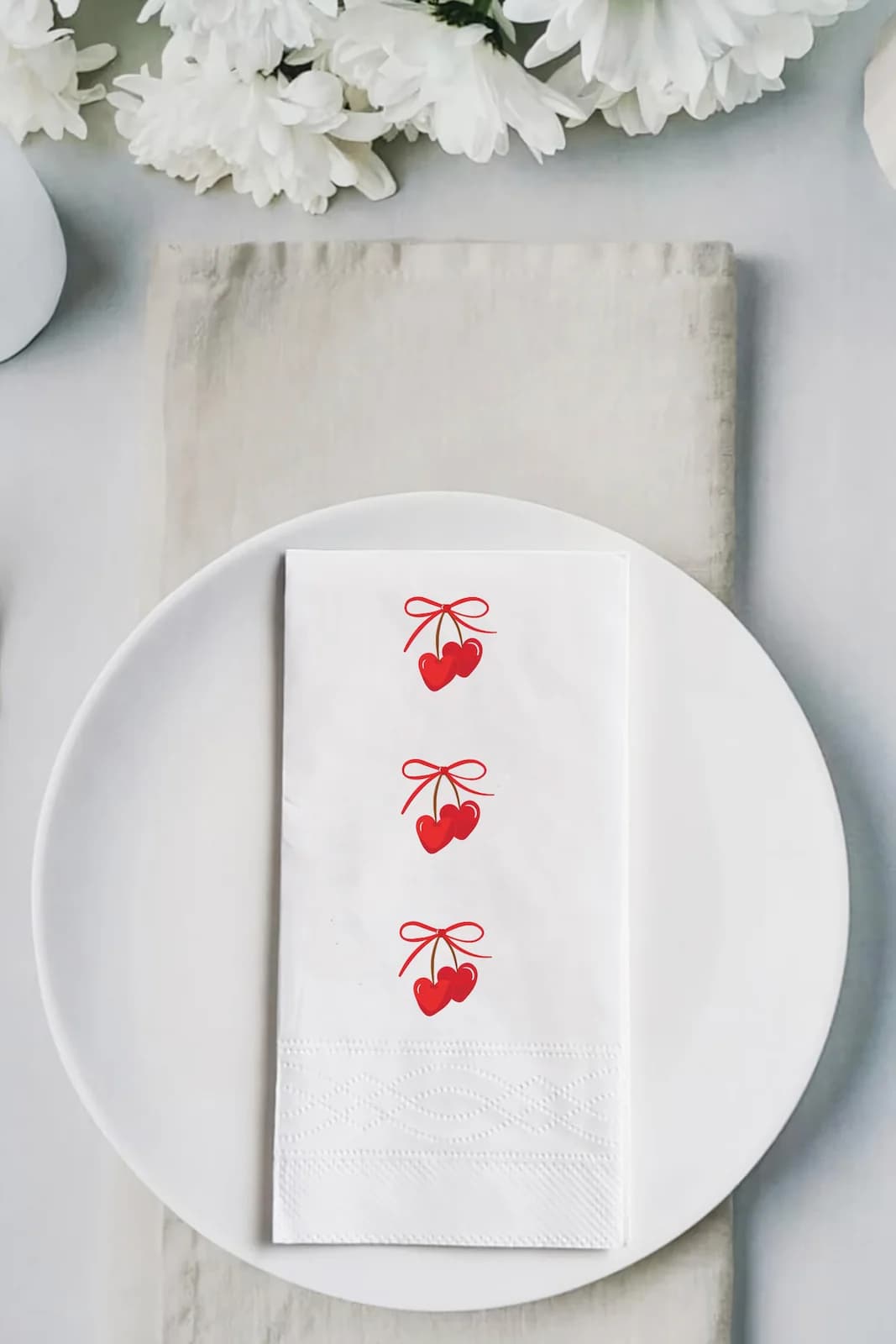 Cherry Kiraz Baskılı Sunum Peçete 15'li - 33x33cm