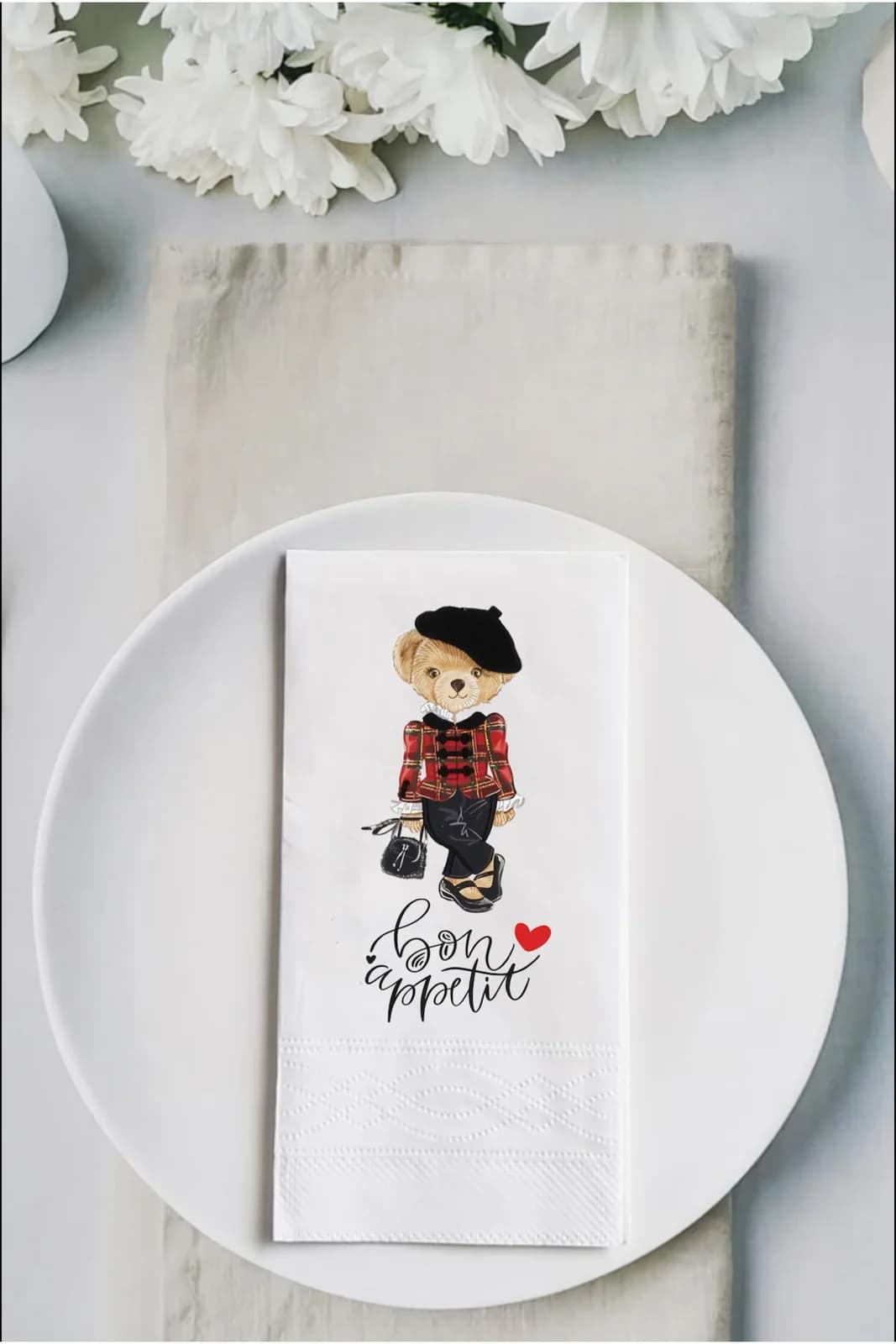 Bon appétit Baskılı Sunum Peçete 15'li - 33x33cm