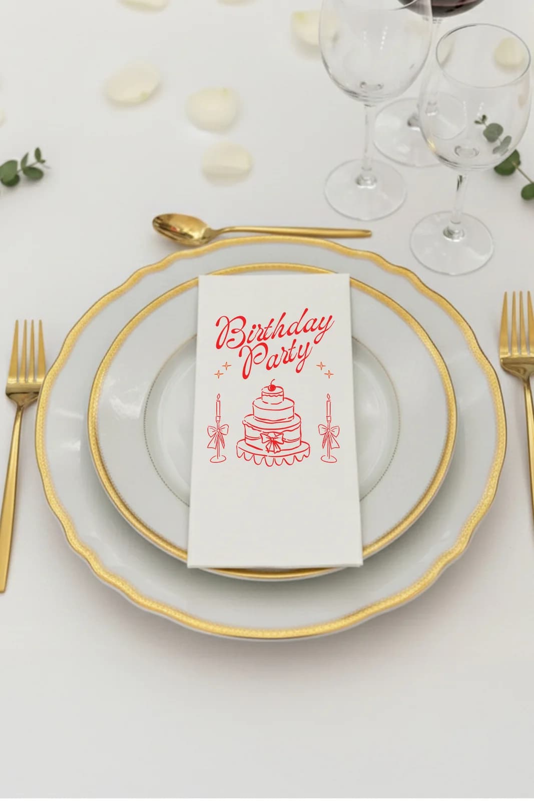 Birthday Party Desenli Baskılı Misafir Sunum Peçete 15'li - 33x33cm