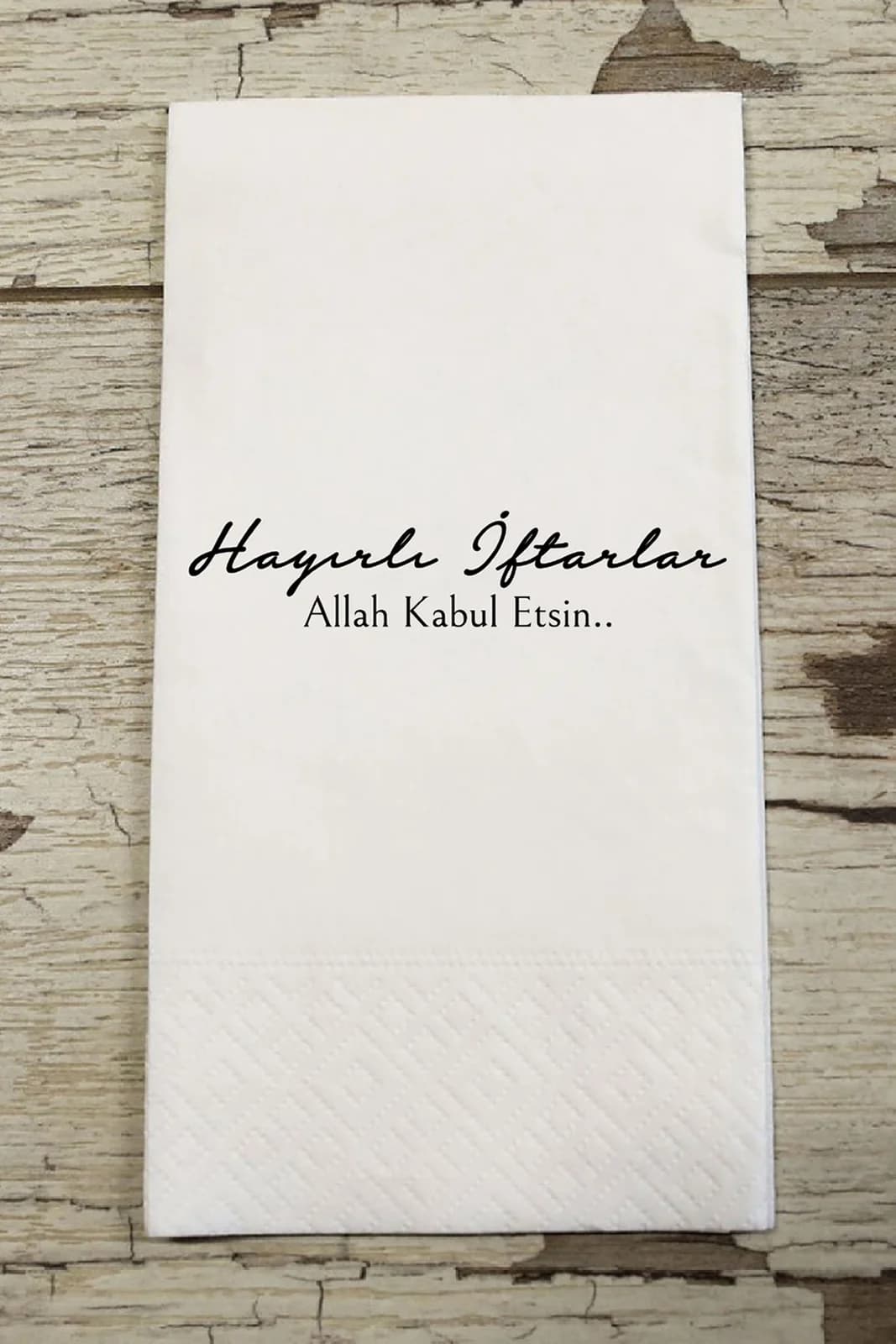 "Hayırlı İftarlar" Yazılı Baskılı Peçete 15'li - 33x33cm