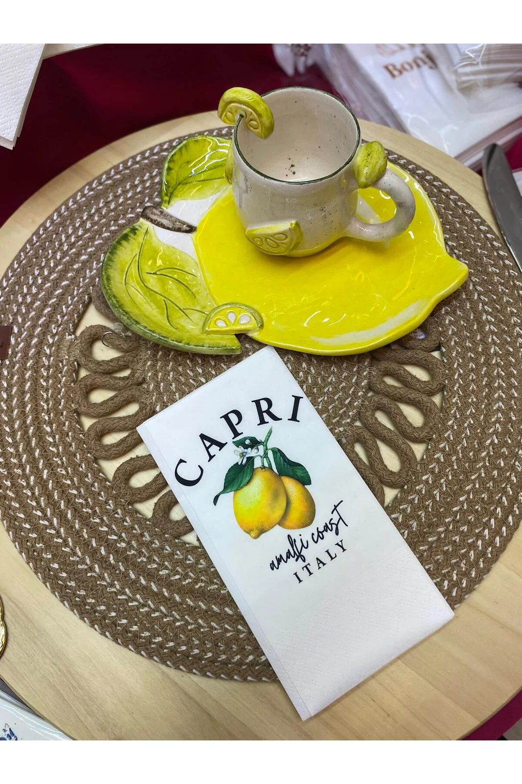 Capri Limon Desenli Baskılı Misafir Sunum Peçete